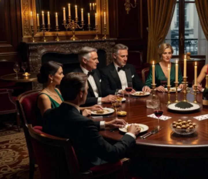 Table de poker élégante dans un restaurant gastronomique à la lumière des bougies