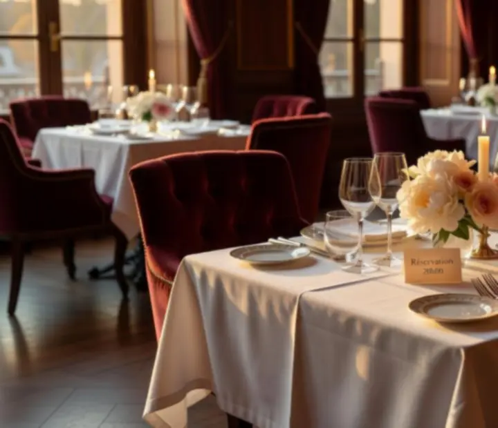 Table élégante dressée pour un dîner gastronomique au Lieu Select