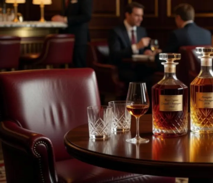 Cognac et digestifs servis dans un salon feutré